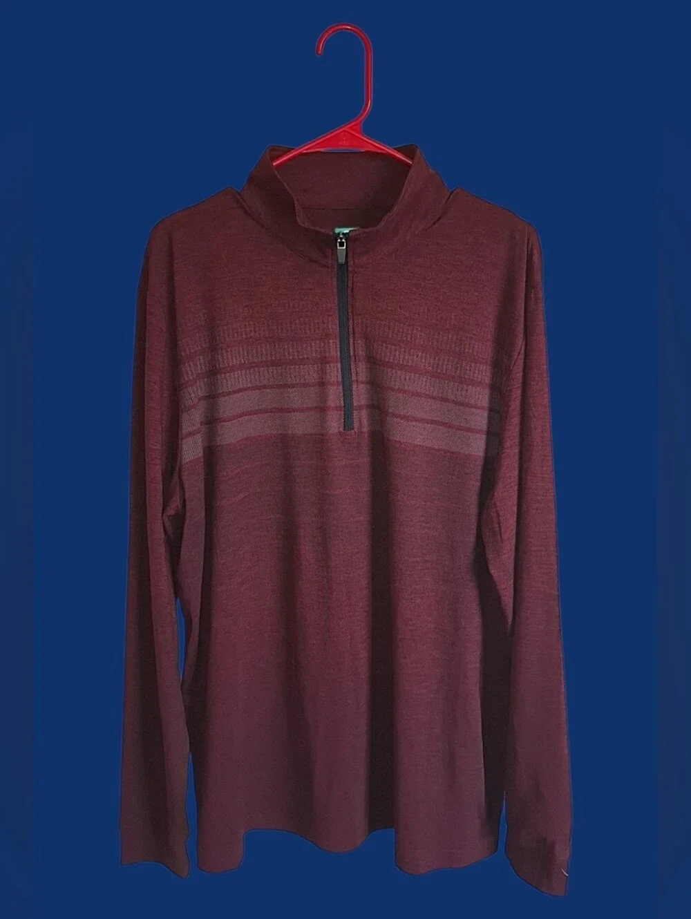 Men's Zip-Neck Sweater - Burgundy